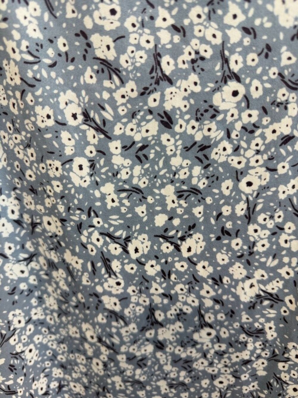 Blue Gray Floral Print Slip Midi Dress with Side Slit - Picture 5 of 5